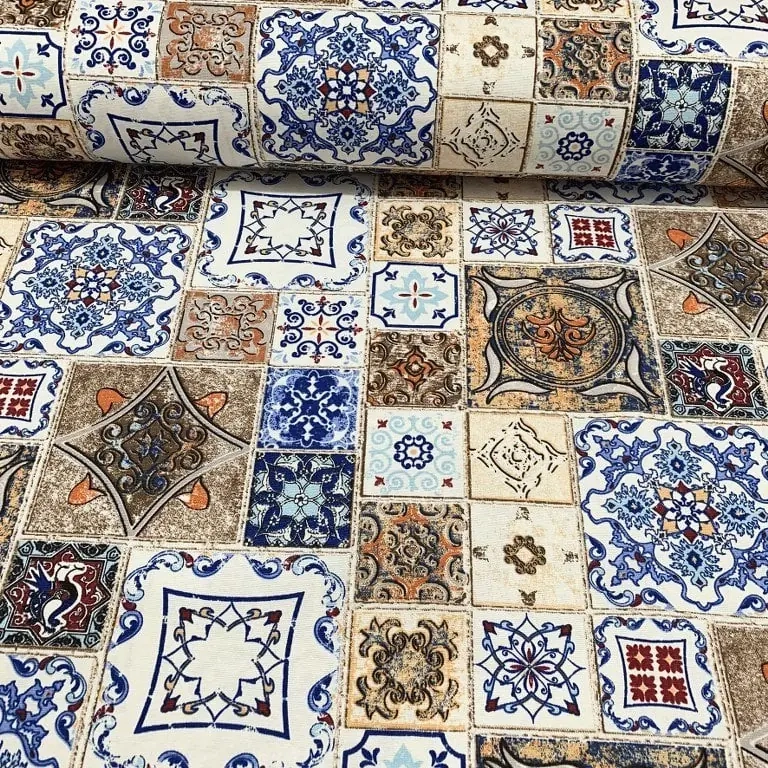 Küçükçalık Seramik Desenli Duck Keten Kumaş