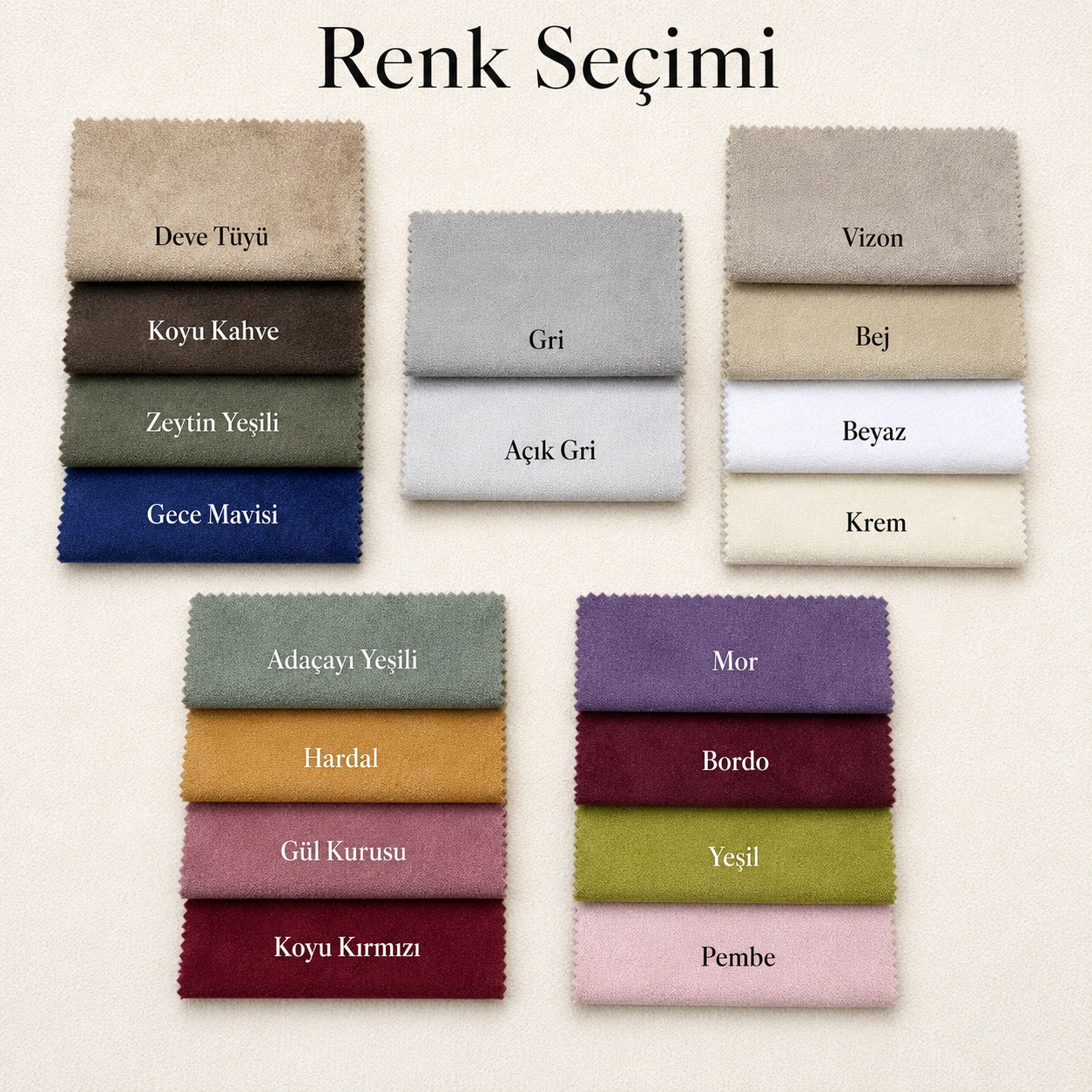Özel Ölçü Kadife Koltuk, Sedir ve Bank Minderi – Sert Gri Sünger Dolgulu, Fitil Detaylı